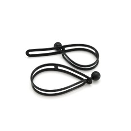 BluBird Rapid Tie Adjustable Strap, 15" Expandable Heavy Duty Indoor Outdoor Ball Ties Cord (UV Resistant, No Recoil Like Bungee Cord, Made in USA) - Black