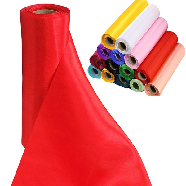 Time to Sparkle 29cmx20m (Red) Satin Roll Sash Fabric Chair