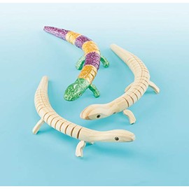 Lucertole Flessibili di Legno Baker Ross (confezione da 3)- Ideale per progetti artistici per bambini, regali, ricordi e altro.