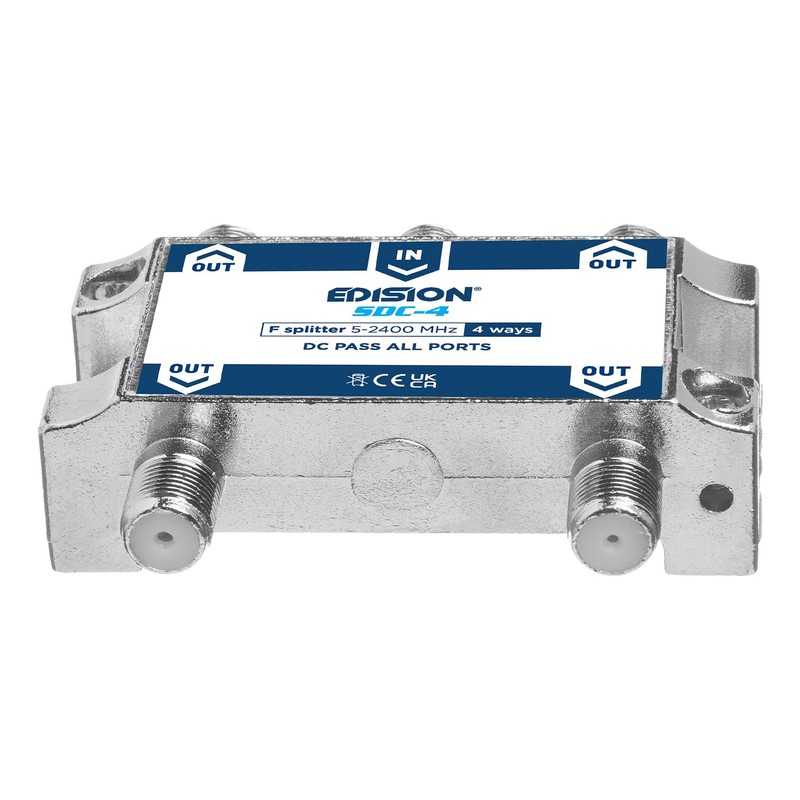 EDISION SDC-4 SAT Splitter 4-Way Suitable for TV, Satellite, Cable