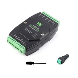 Industrial 8-Ch Analog Output Module 12-bit DA Conversion DC 7~36V Wide Voltage Power Supply, Sending Modbus RTU Protocol Commands via RS485, 8-CH Simultaneous Current Output (0~20mA)