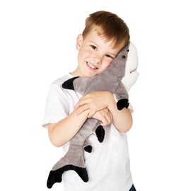 Zappi Co Ultra Soft Black-Tipped Shark Plush Toy (53cm Length) - Eco-Friendly, Newborn Gift, Realistic Lifelike