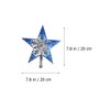 OULII Christmas Tree Topper, Glittering Star Tree Topper, Silvery Blue