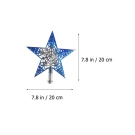 OULII Christmas Tree Topper, Glittering Star Tree Topper, Silvery Blue