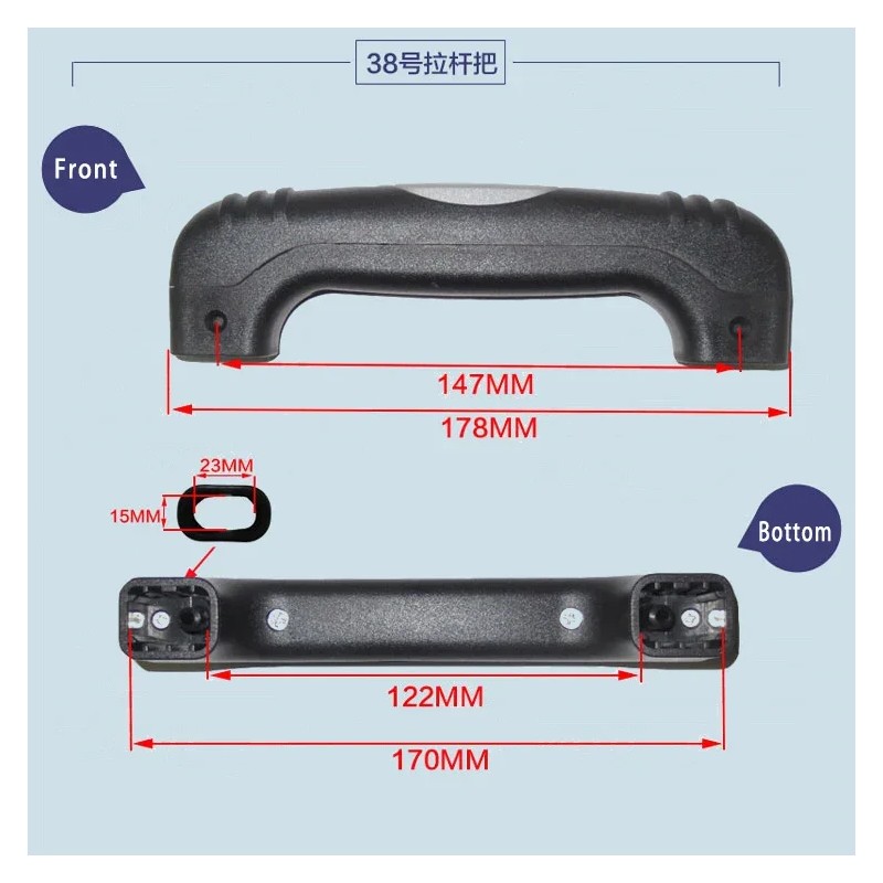 Suitcase Replacement Handle for Luggage Repair – Comfortable Screw-On Carry