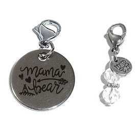 Abalorio oculto de perlas huecas, para bricolaje, bolsa, bolso, bolso, mensaje, llavero, cierre de cierre, pulseras de abalorios, collares, joyas, manualidades (oso mamá)