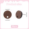 CRAFTYMELODY 60Pcs Wood Earring Findings Flat Earring Posts Walnut Wood