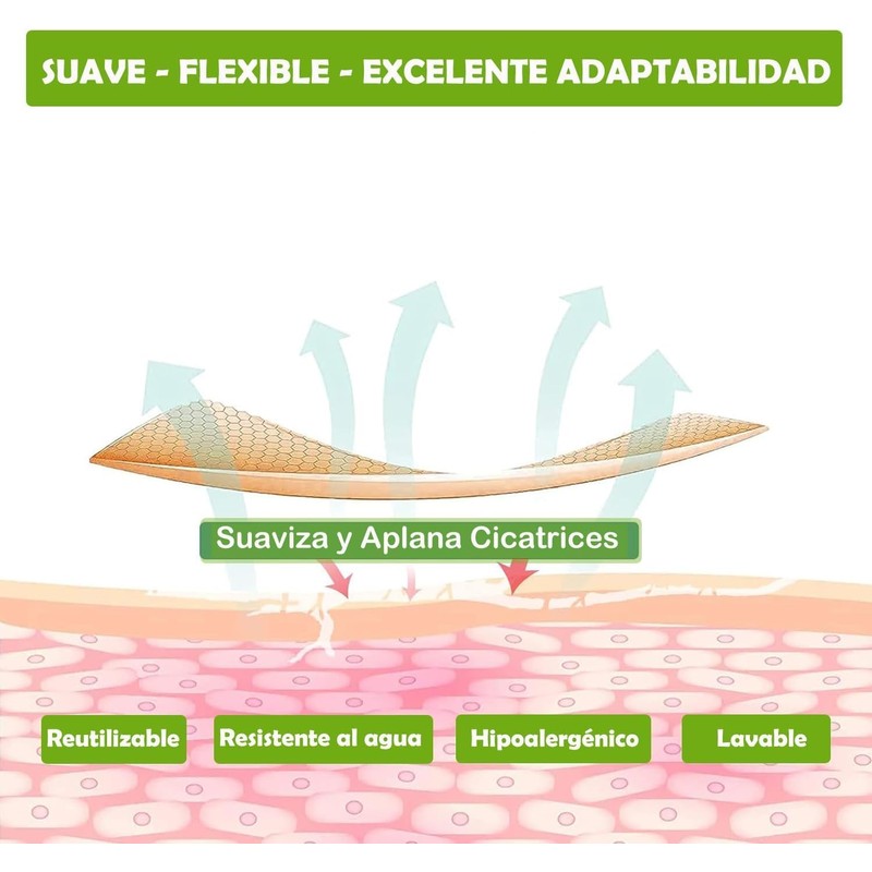 Parche de Silicona Médica para Cicatrices – Reutilizable y Efectivo