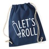 Hippowarehouse Let's roll Drawstring Cotton School Gym Bag 37cm x