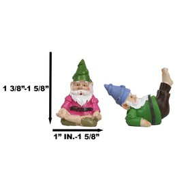Ebros Whimsical Fairy Garden Multi Poses Yoga Gnome Small Miniature Figurines Set of 4 DIY Mr Gnomes Fantasy Collection Statue Home Decor for Terrariums Mini Planters or Gardens Shelf Sitters