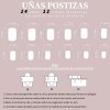 24pzs Press On Tips Uñas Postizas Soft Gel Ojo De