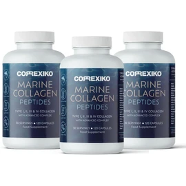 CORREXIKO Marine Collagen Supplement Tablets - 2000mg Hydrolysed Collagen Peptides per Serving with Added Hyaluronic Acid, Vitamin C & Minerals - for Hair, Skin & Nails - 360 Capsules 3 Month Supply