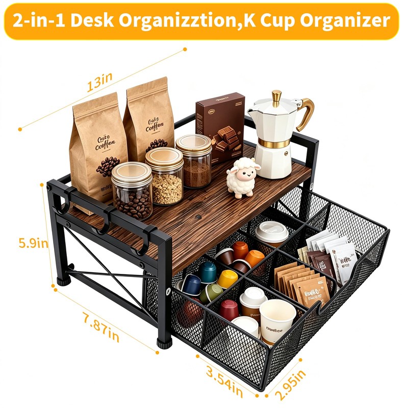 HOYWOUL Tea Bag Coffee Bar Organizer,Teabag Holder & Coffee Station