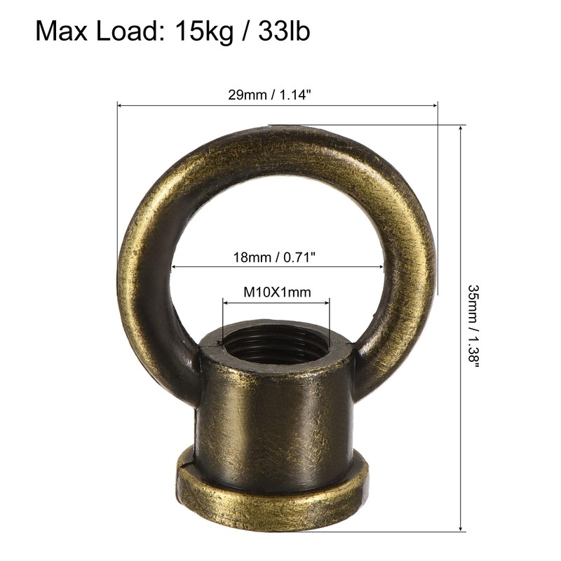 sourcing map Eye Nut 15kg Max Load 29x35mm M10 Thread