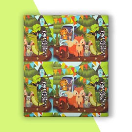 Safari Animal Wrapping Paper,Jungle Gift Wrap Paper For Baby Boys Girls,Colorful Tropical Woodland Wrapping Paper 4 PCS For Birthday Baby Shower Holiday Scrapbooking Craft DTY,20 x 28 Inch Per Sheet