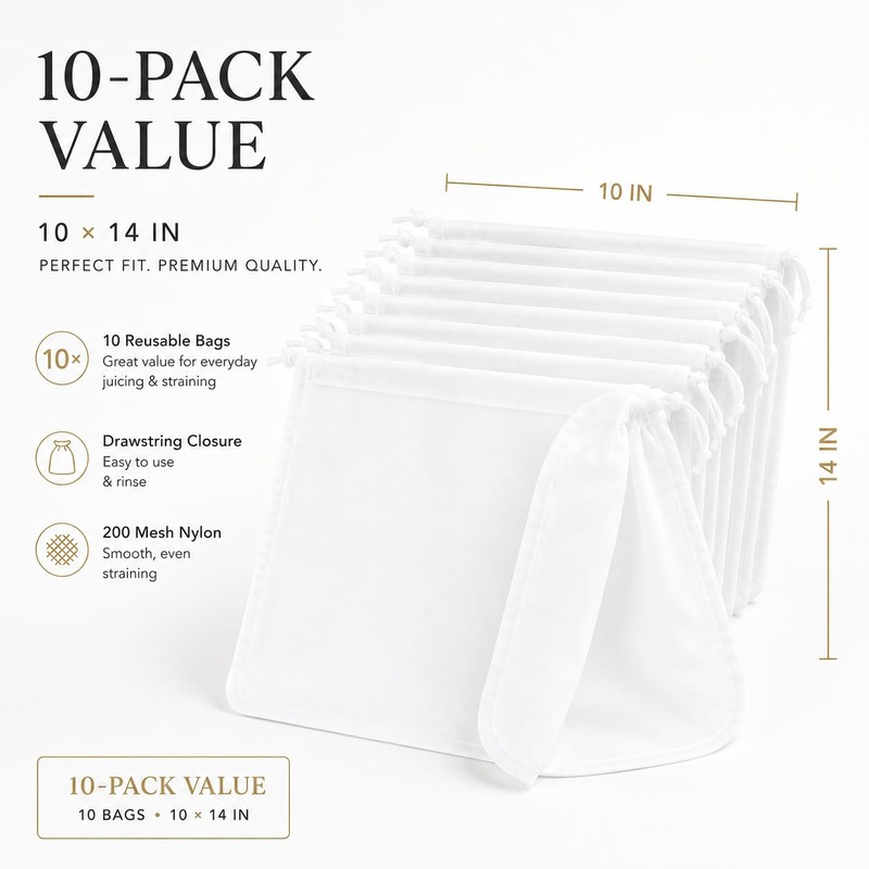 Juicer Bags for Cast Iron Juicer 10 Pack - 200