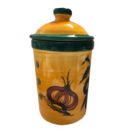 Dark Green Olive Design Garlic Goalkeeper Pot (No 6 Dark Green Olive Design Garlic Keeper Pot)