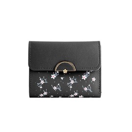 HSAJS Women's Short Mini Purse for Women Made of Smooth and Soft PU Leather, 3 Colours with Multiple Compartments and Card Slots, Coin Pocket Purse, black, Modern