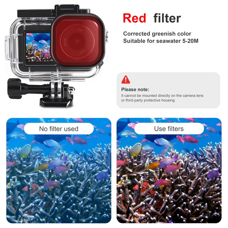 FitStill 164FT/50M Waterproof Case & 3 Filters & Floating Hand