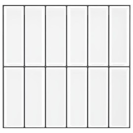 VEELIKE 6-Sheets White Straight Linear Peel and Stick Backsplash for Kitchen Backsplash Tile Stickers 12''x12'' Adhesive Waterproof White Back Splash Stick on Tiles for Bathroom Walls Laundry Room