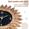 Honiway Wall Clock Battery Operated 12 in Rustic Wood Boho