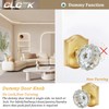 CLCTK 4 Pack Crystal Glass Dummy Door Knob, Single Side