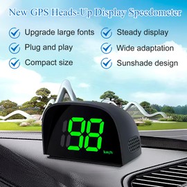 Digitaler GPS Tachometer Universal Auto HUD Display Geschwindigkeitsmesser mit Sonnenblende Auto-Tacho für Präzise Geschwindigkeit für Fahrrad Motorrad Elektroroller Auto Einfach zu Installieren