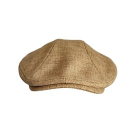 HIQIU Classic Cotton Linen Peaked Caps Men's Summer Sun Hat Breathable Vintage Women's Flat Cap Newsboy Hat, khaki