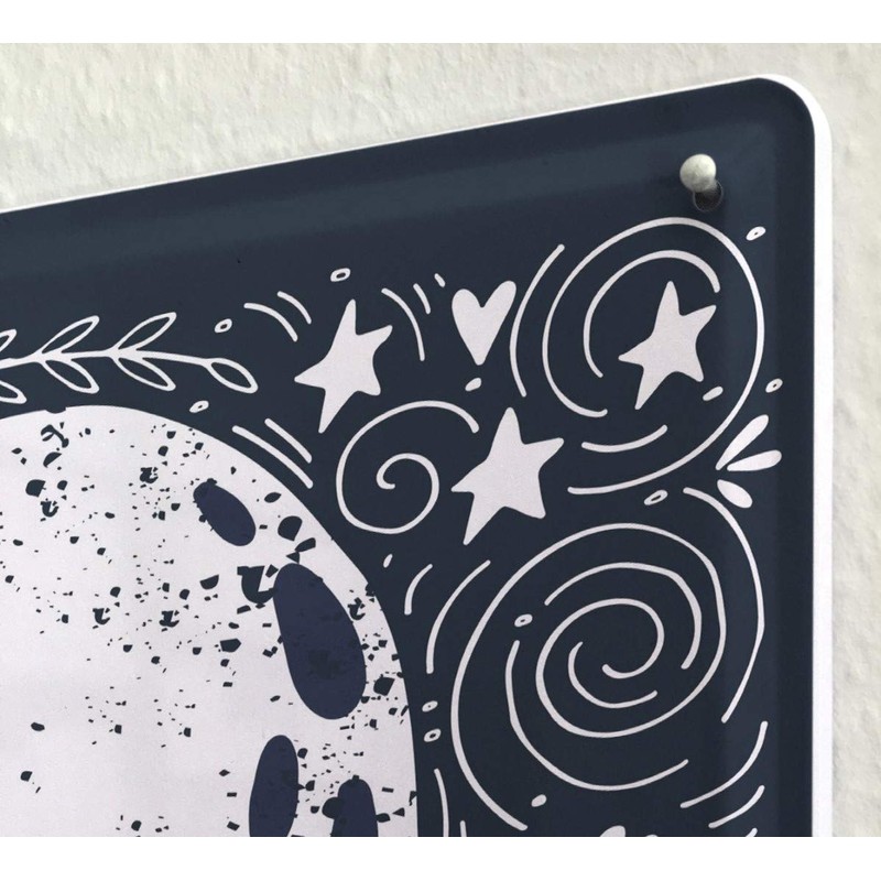 Tin Sign Metal Wall Plaque PosterNostalgic Motif love moon and