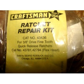 Craftsman Ratchet Repair Kit 43436 Fine Tooth Quick Release Ratchet
