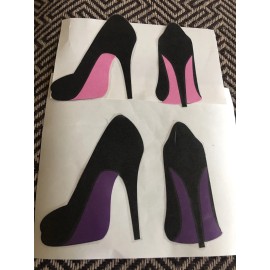 Handmade Pink/Purple Bottom Shoe Decal Car Decal Wall Decal Sticker Free Shipping Sale