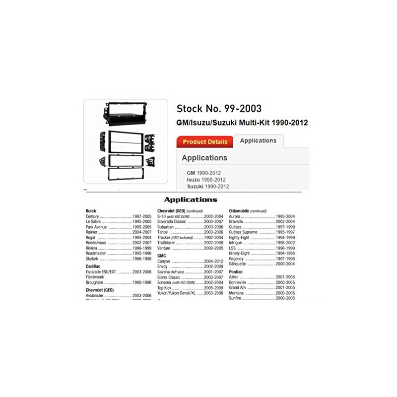 Metra Electronics 99-7422 Single DIN/Double DIN Installation Kit for 2007