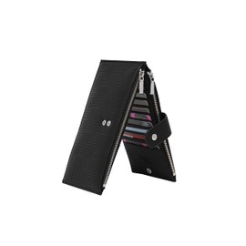 Daisy Rose Women’s Multi-Card Wallet - PU Vegan Leather Wallet for Women, RFID Blocking, Large Capacity With Zipper Pockets - Multiple Colors, BLACK CHECK, One_Size, Rfid Wallet