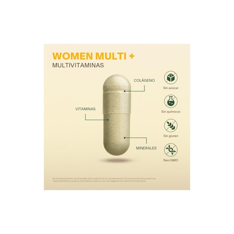Vitaminas Mujer Colageno Hidrolizado Acido Folico Biotina Complejo Zinc Calcio