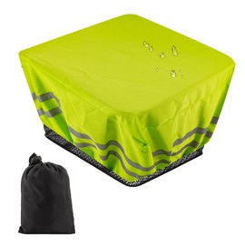 Bicycle Basket Cover Waterproof, Rain Cover Bicycle Basket for All Bicycle Rear Cover, Bicycle Cover with Reflectors, Rain Cover Basket with Elastic Band, Waterproof Rain Cover, Fluorescent Yellow