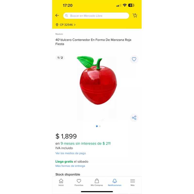 10 Dulcero Contenedor En Forma De Manzana Roja Fiesta