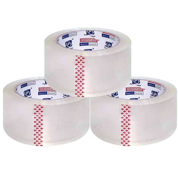 PERFECTAPE Heavy Duty Packing Tape 12 Rolls, Clear, 2.7 mil, Ultra Adhesive, 1.88" x 60 Yards, Refill for Packaging, Moving and Shipping