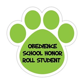 (5 Stickers Combo Deal) Dog Paw Shaped Bumper Sticker Vinyl Decal: Obedience School Honor Roll Student 5"X 5" Dogs, Gifts
