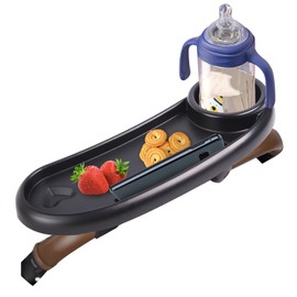 Snack Tray Compatible with Mockingbird,Nuna,Evenflo Stroller,Adjustable Stroller Snack Tray with Cup Holder and Phone Holder, Stroller Accessories Black