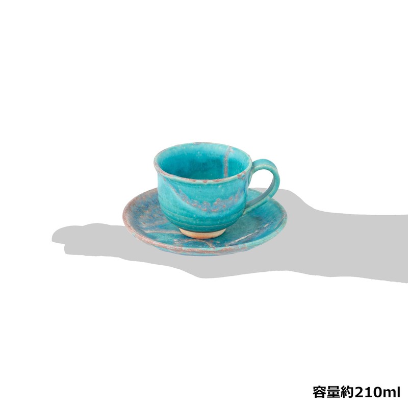 Marui Seitou Shigaraki-Yaki Hechimon Cup & Saucer Capacity Approx. 210ml