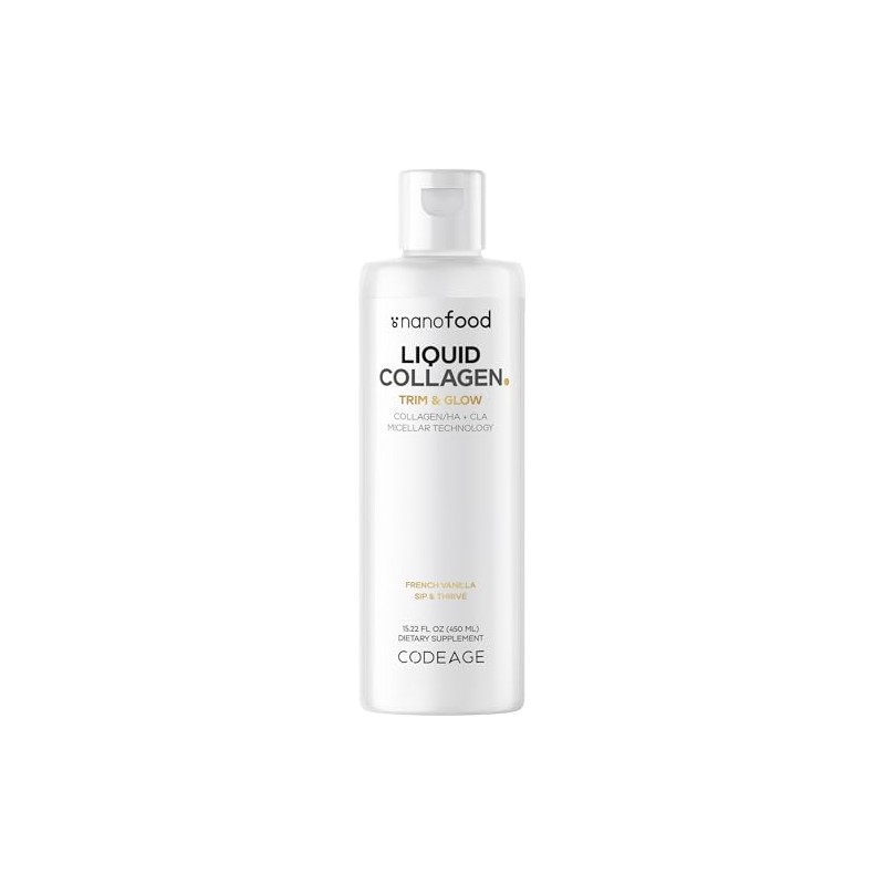 Codeage Suplemento de Colágeno Líquido Sabor Vainilla, Beauty Trim &