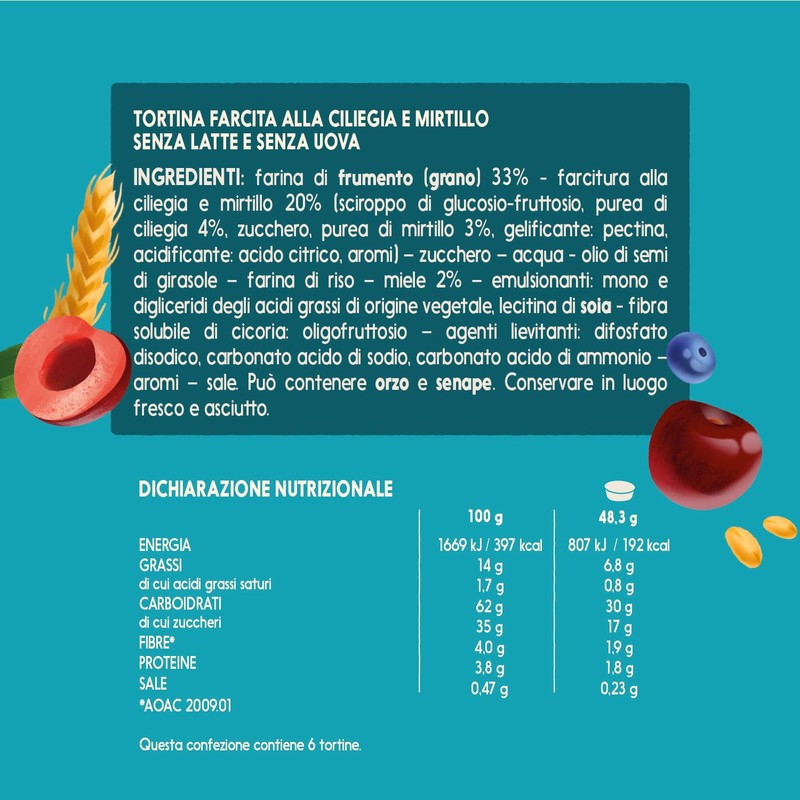 Misura Tortine con Ciliegia e Mirtillo Privolat | Senza Latte