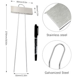 CNglam Plant Labels Metal Stainless Steel Garden Plant Markers Weatherproof Garden Stake Tag Plant Tags with Pen for Outdoor Seedling Flower Herb Vegetable Greenhouse(30 Pack) (Stainless Steel)