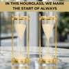 Brass Hourglass with Inspirational Quote Happy abbiversary Timeless Sand Timer