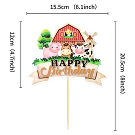 Blumomon 32 Stück Bauernhoftiere Cupcake Toppers Kuh Schaf Schwein Huhn Cupcake Picks Scheune Bauernhof Tiere Kuchen Dekorationen für Kindergeburtstag Party Baby Shower Party Dekorationen Zubehör