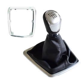 Cakievro 5 6 Speed Gear Knob Lever Manual Fit for Ford Focus 2 MK2 FL C-MAX 2006-2011MK3 MK4 MK7 Galaxy (Silver 6s)