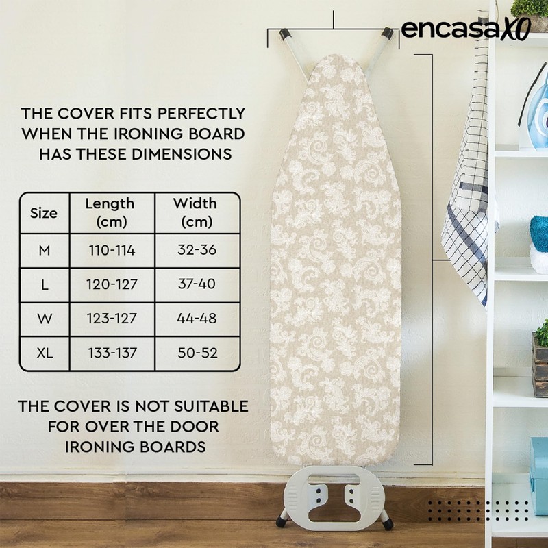 Encasa XO Ironing Board Cover with 4mm Extra Thick Felt
