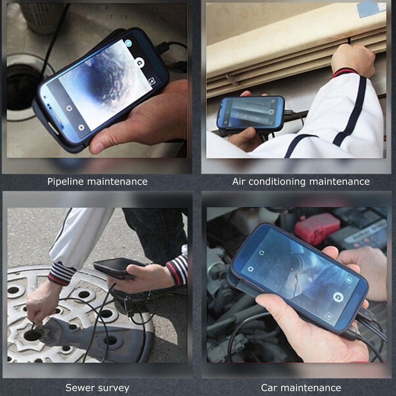 6LED HD Endoscope 5.5MM Wireless WiFi Inspection Camera IP67 Waterproof
