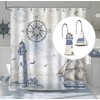 Sunlit Nautical Shower Curtain Hooks, Home Decorative Coastal Shower Curtain