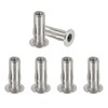 PATIKIL 6 Pcs Multi-Grip Rivet Nuts, M5 Pre-Bulbed Shank Flat
